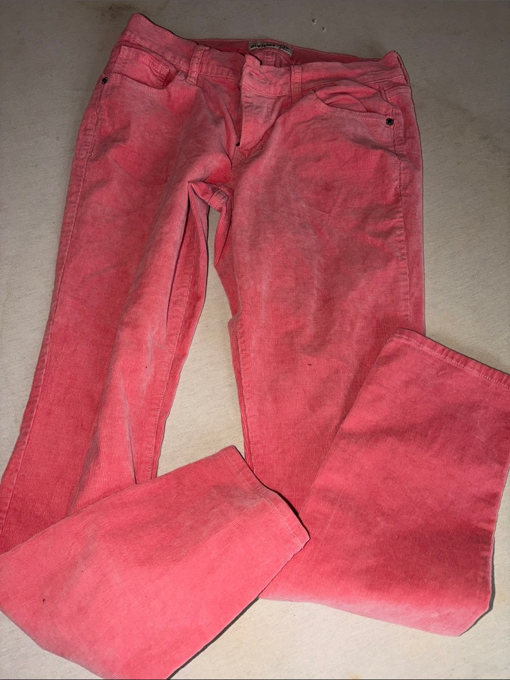 Womens Size 10 Old Navy Coral Pink - Casual Slim Fit Corduroy